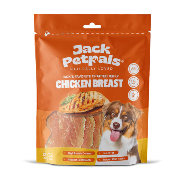 Jack PetPals Jack’s Favorite Crafted Jerky Chicken Breast 12Oz (340.2g) Palatable High Protein Handcrafted Jerky Treats